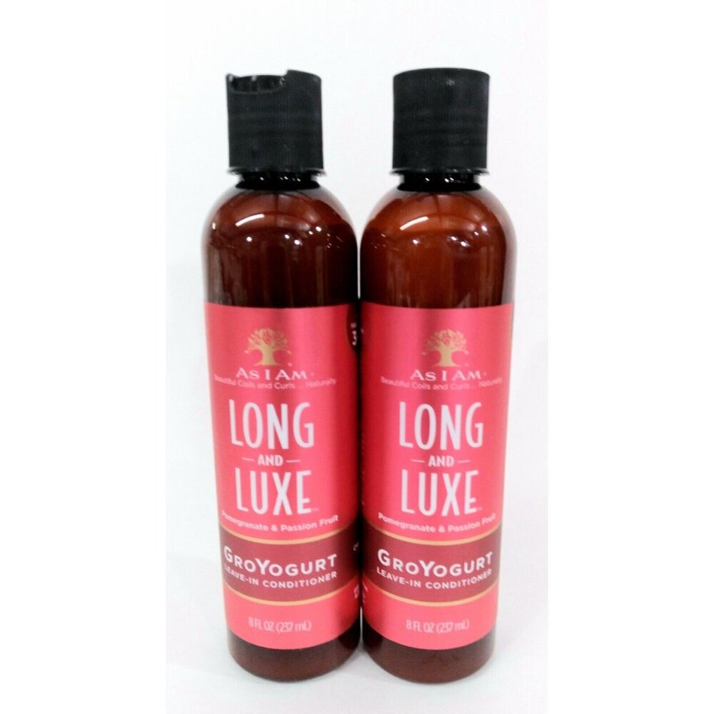 As I Am Long & Luxe Pomegranate Passion Fruit Leave In Conditioner 2 Pk NIP
